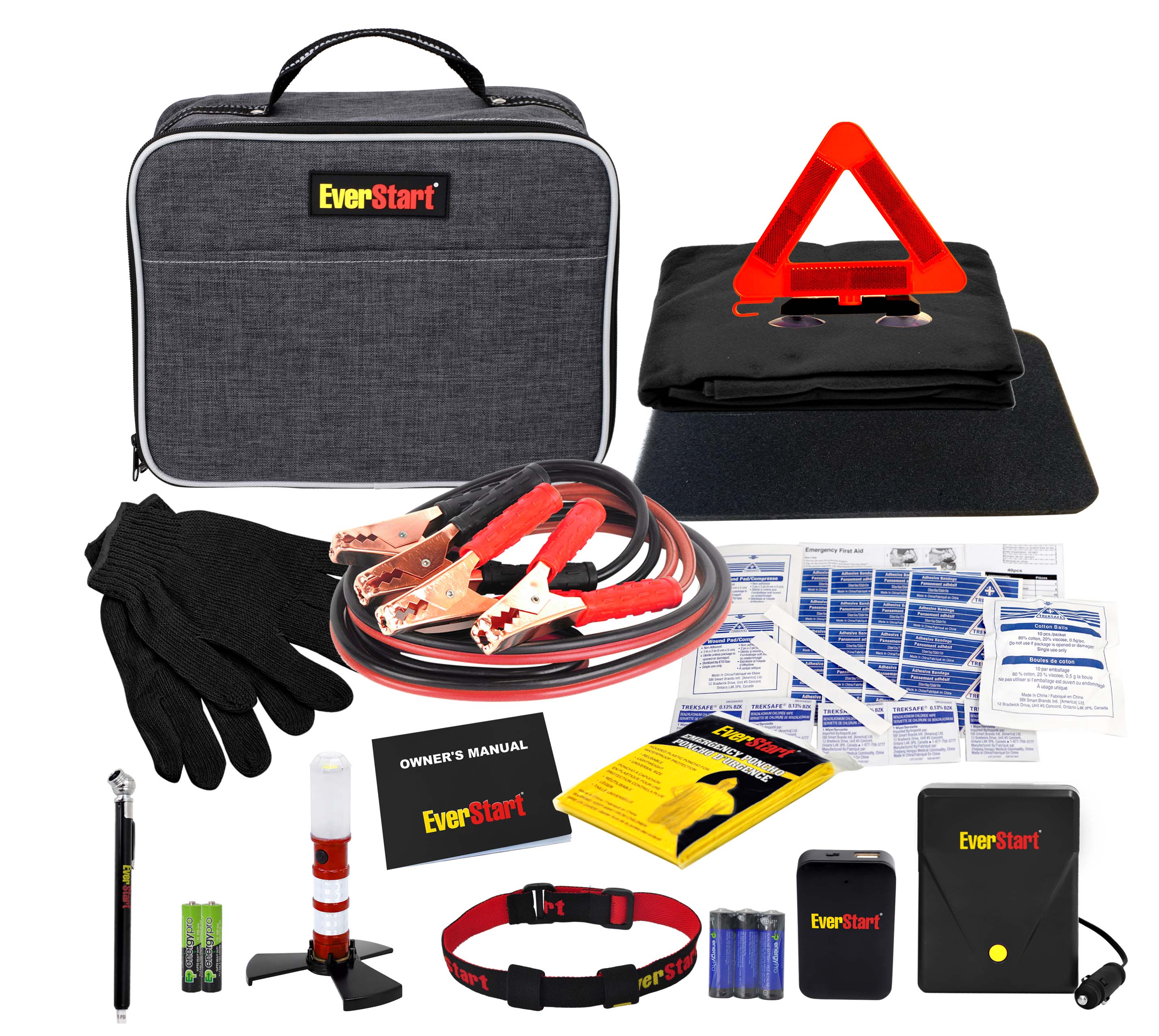 EverStart Compact Safety Kit with Escape Hammer & Emergency Signal Light. 3  in x 5 in x 8 in Length 